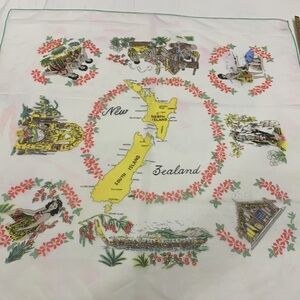 Vintage New Zealand souvenir scarf large square